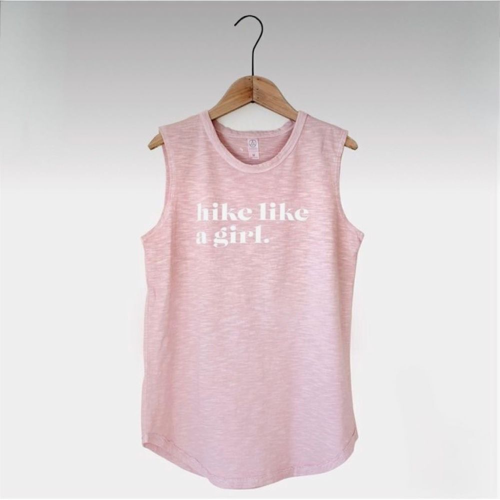 Alternative Women's Pink Hike Like A Girl Tank Size XL